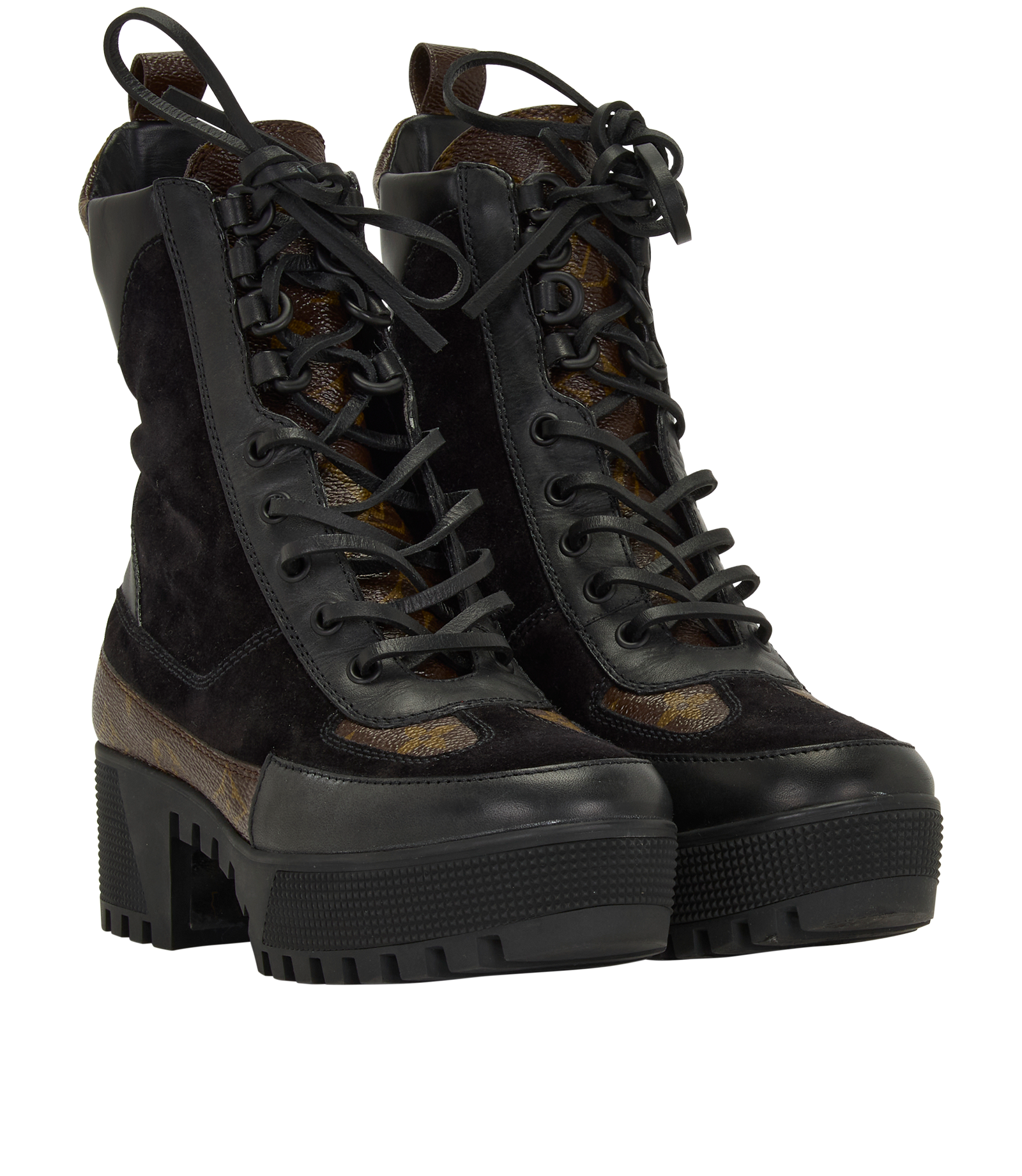 Louis Vuitton Laureate Boots, &pound;295, Shoes, Black, Canvas, Side view