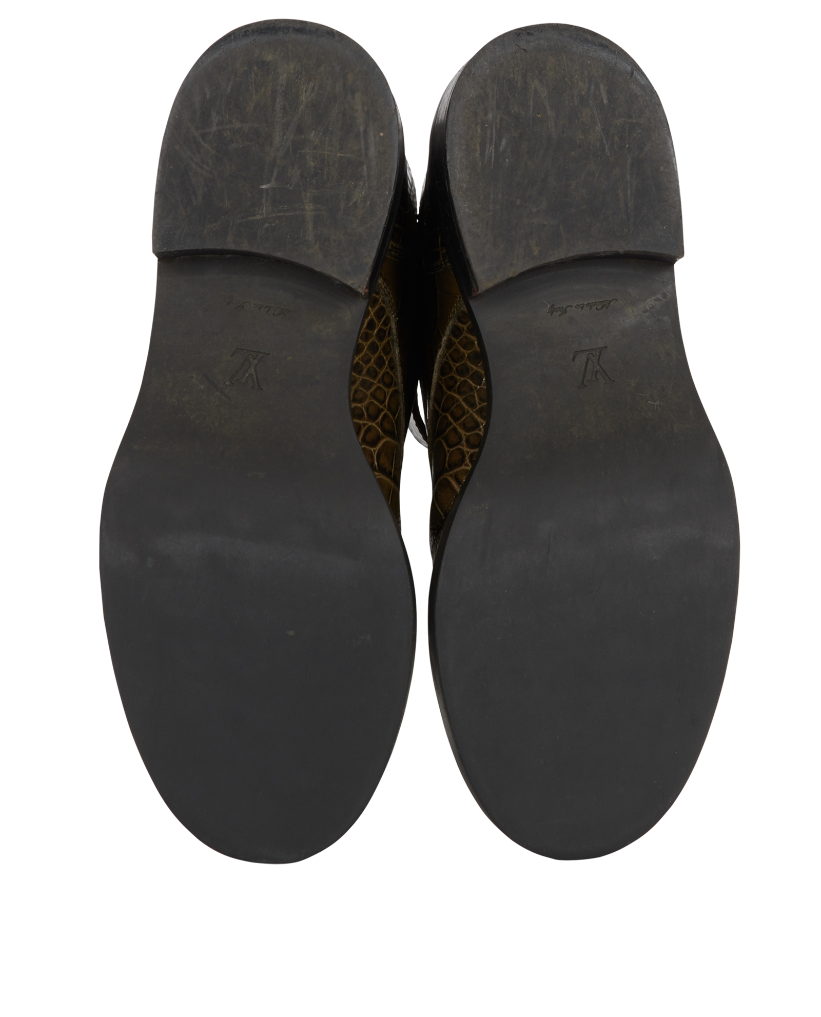 Louis Vuitton Croc Embossed Boots, &pound;350, Shoes, Green, Leather, Top view