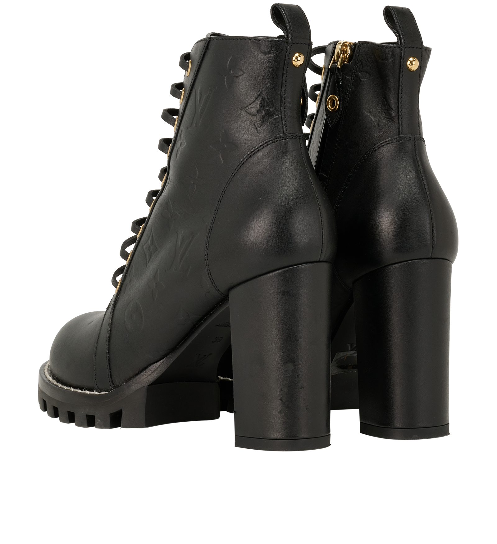 Louis Vuitton Star Trail Ankle Boots, &pound;450, Shoes, Black, Leather, Back view