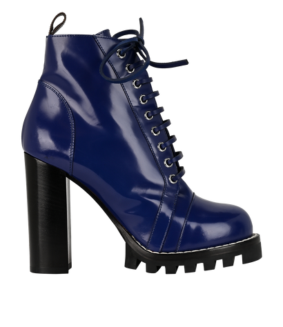 Louis Vuitton Star Trail Ankle Boots, £295, Shoes, Blue, Patent Leather, Front view