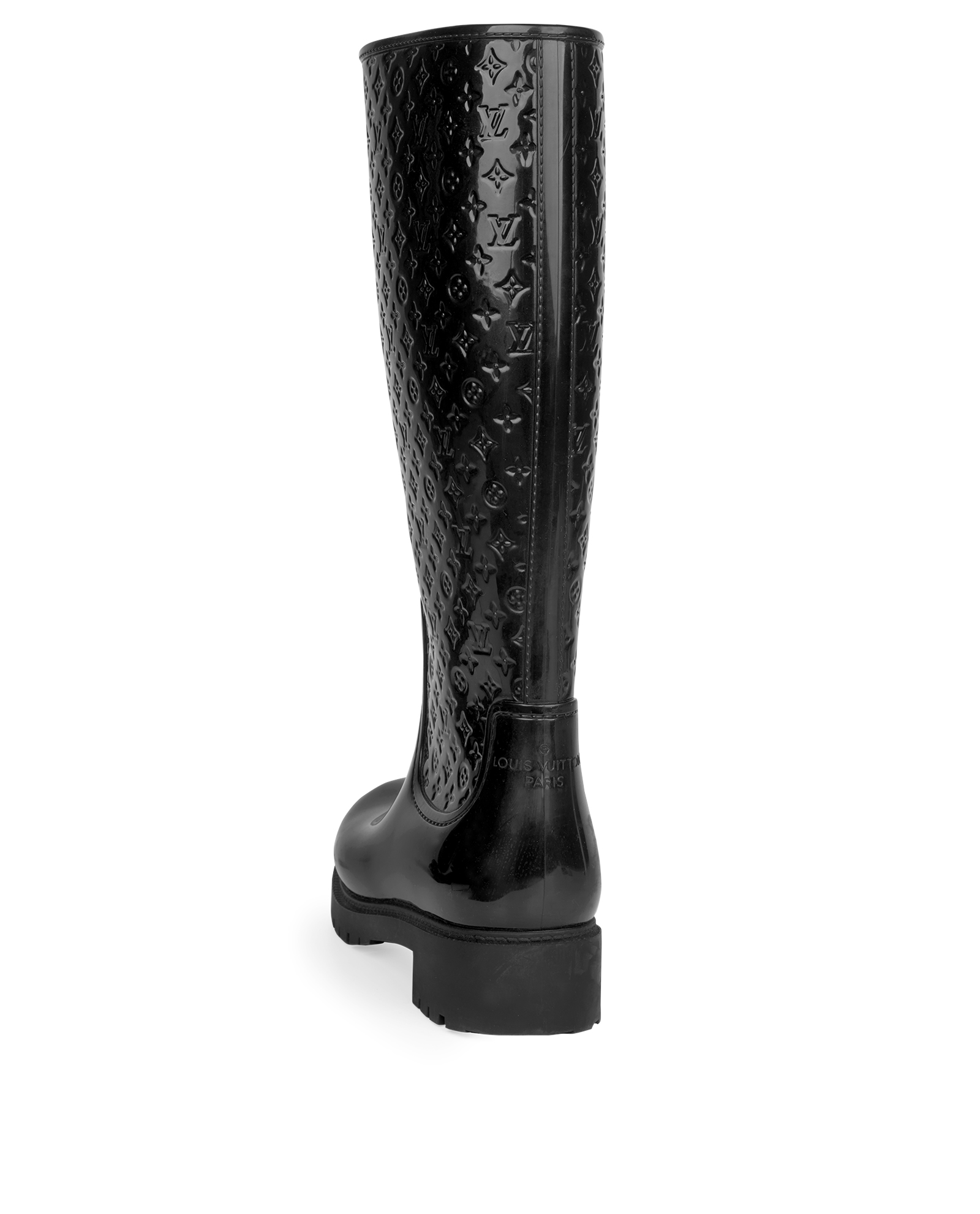 Louis Vuitton Black Monogram Rubber Splash Rain Boots Size 40