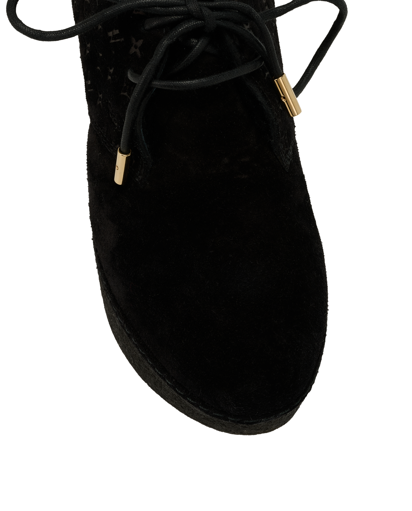 Louis Vuitton Monogram Wedges, &pound;180, Shoes, Black, Suede, Other view