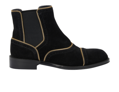 Louis Vuitton Tomboy Ankle Boots, £250, Shoes, Black, Suede, Front view