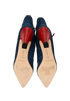 Manolo Blahnik Lace Up Ankle Boots, £290, Shoes, Blue/Red, Denim, Top view