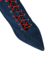 Manolo Blahnik Lace Up Ankle Boots, £290, Shoes, Blue/Red, Denim, Other view