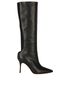 Manolo Blahnik Below the Knee Boots, &pound;250, Shoes, Black, Leather, Front view