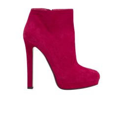 Alexander McQueen Ankle Boots, Suede, Red, UK6.5, 3*