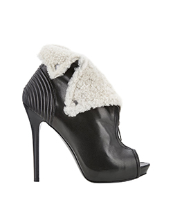 Alexander McQueen Heeled Boots, Sheepskin/Leather, Black, Box, UK 5