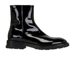 Alexander McQueen Chelsea Boot, Mens, Patent, Black, UK 7, 2*