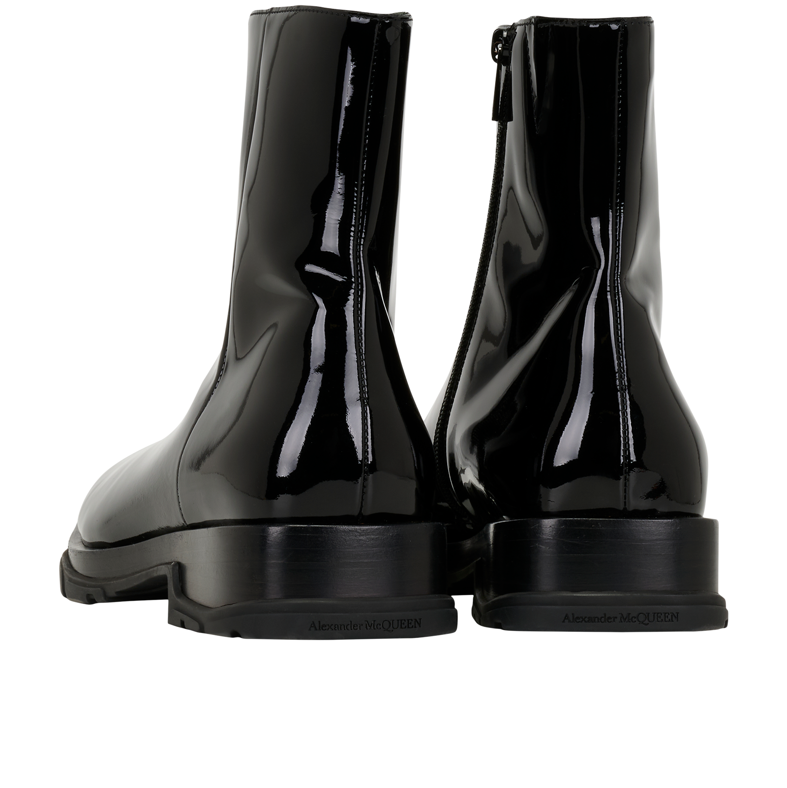 Alexander McQueen Chelsea Boot, &pound;150, Shoes, Black, Patent Leather, Back view