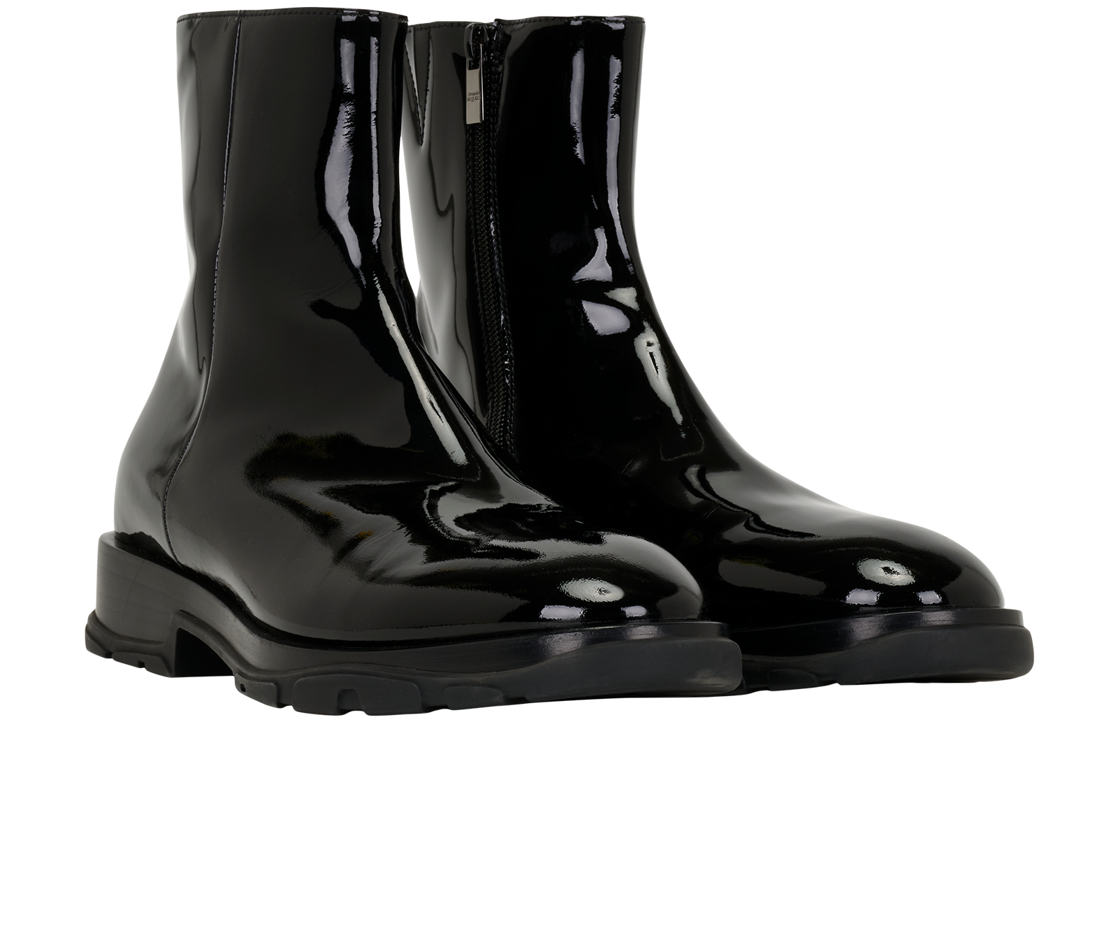 Alexander McQueen Chelsea Boot, &pound;150, Shoes, Black, Patent Leather, Side view