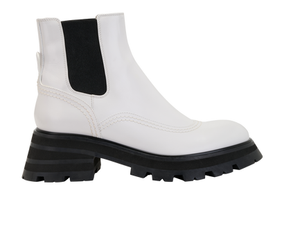 Alexander McQueen Chelsea Boots, &pound;110, Shoes, White, Leather, Front view