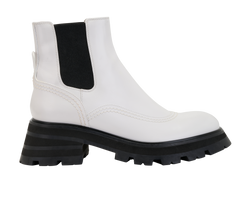 Alexander McQueen Chelsea Boots, Leather, White, UK6.5, 2*