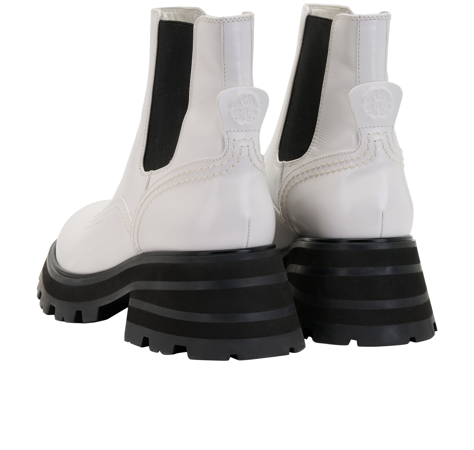 Alexander McQueen Chelsea Boots, &pound;110, Shoes, White, Leather, Back view