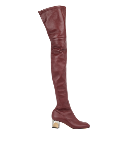 Alexander McQueen Stretchy Thigh High Boots - Size UK3, front view