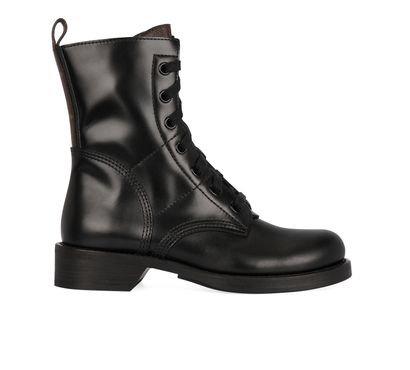 Louis Vuitton Metropolis Flat Ranger Boots, &pound;680, Shoes, Black, Leather, Front view