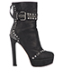 Miu Miu Studded Platform Buckle Ankle Boots, front view