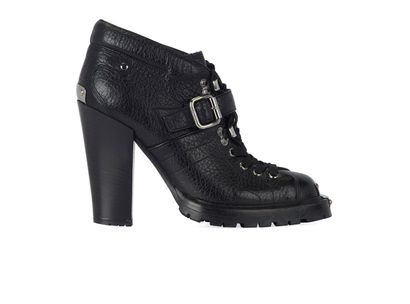 Miu Miu Plated Lace Up Ankle Boots, front view