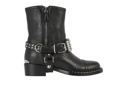 Miu Miu Jewelled Biker Boots, front view