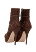 Miu Miu Studded Platform Ankle Boots, &pound;180, Shoes, Brown, Leather, Back view