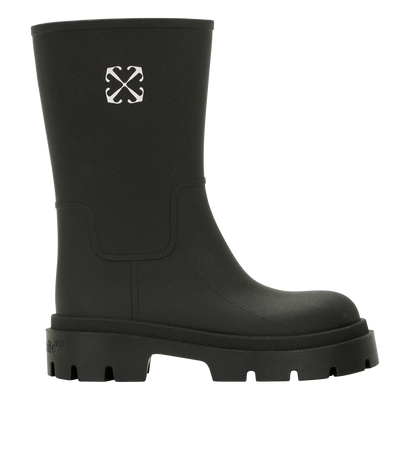 Off-White Reboot Arrow Boots, &pound;220, Shoes, Black, Rubber, Front view