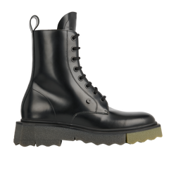Off-White Combat Boots, Men, Leather, Black, UK7, DB, 3*