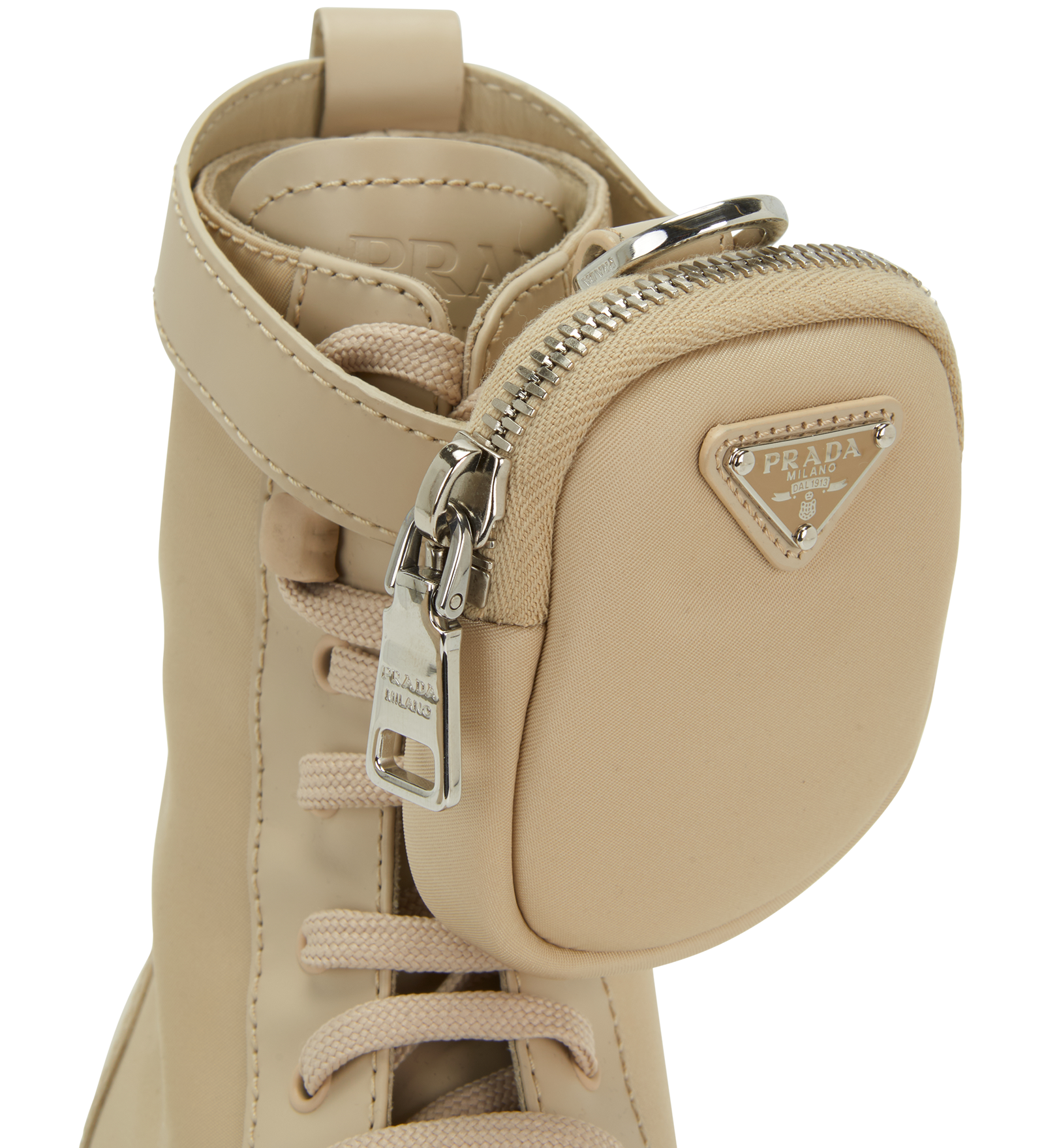 Prada Monolith Boots, &pound;350, Shoes, Beige, Nylon, Other view