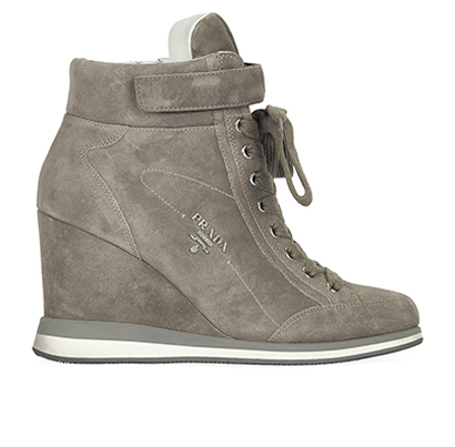 Prada Suede Lace Up Wedges, front view
