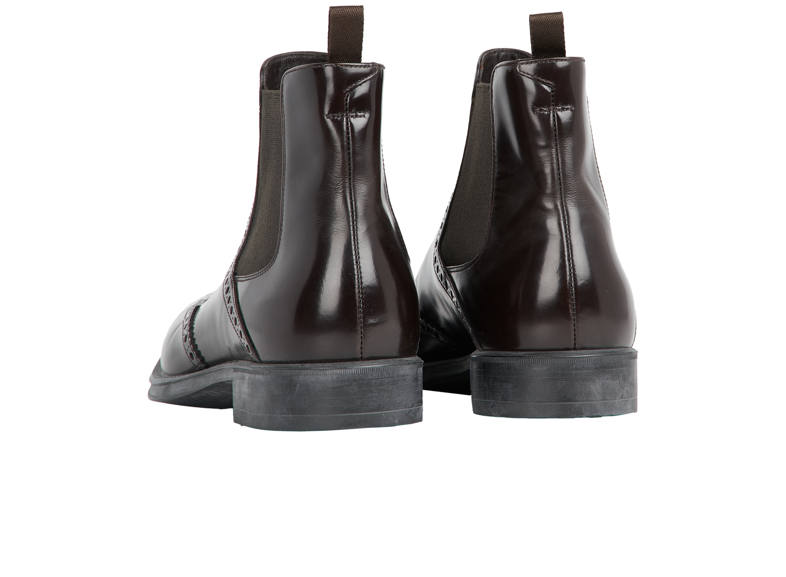 Prada Brogue Boots, &pound;250, Shoes, Brown, Leather, Back view