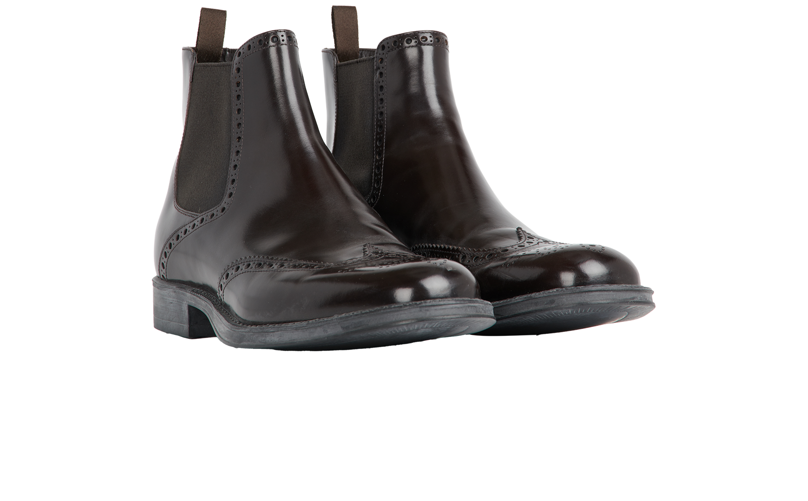 Prada Brogue Boots, &pound;250, Shoes, Brown, Leather, Side view