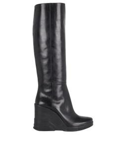 Prada Wedge Boots, Leather, Black, UK6, B/DB, 3*