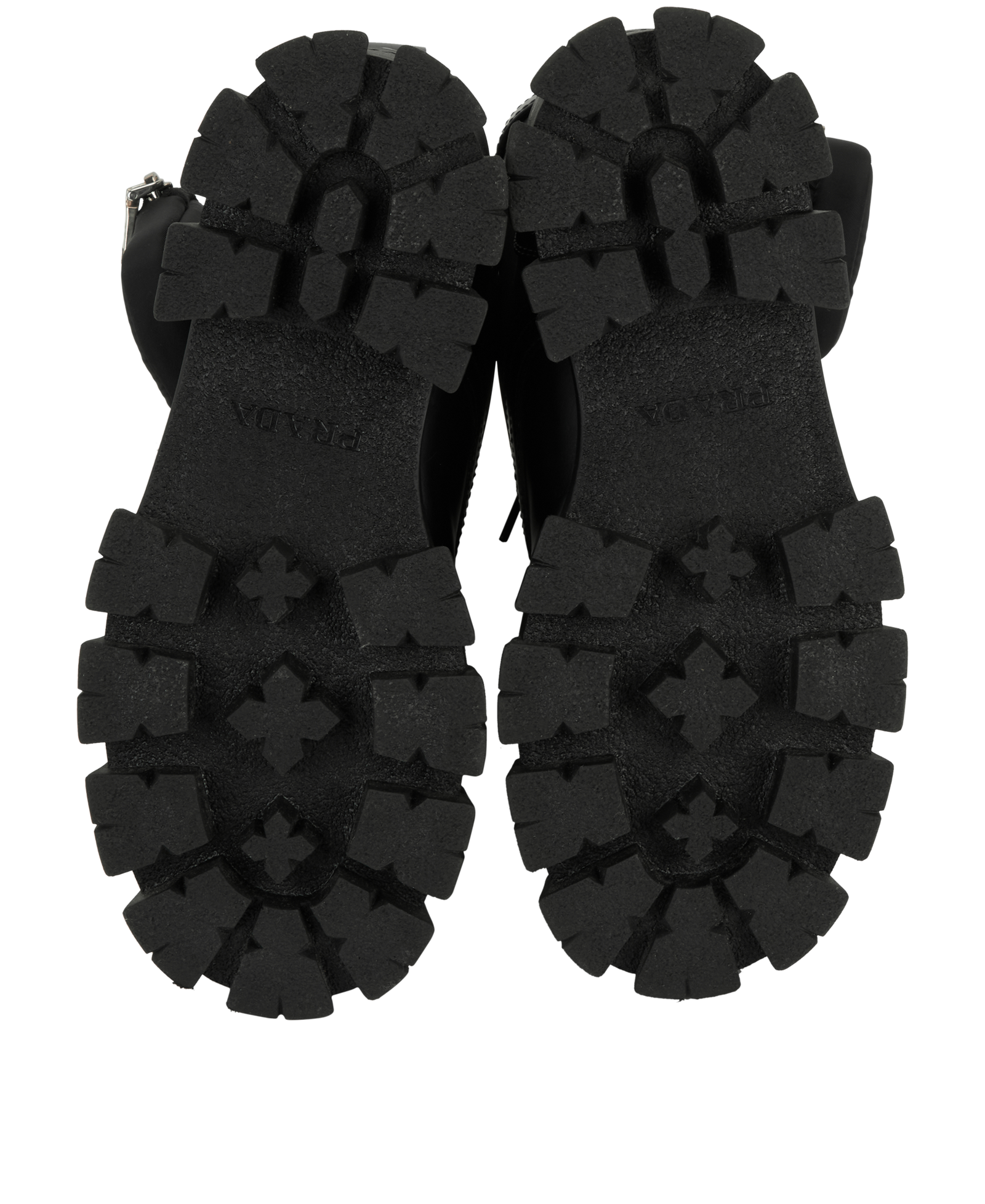 Prada Monolith Boots, &pound;595, Shoes, Black, Leather/Nylon, Top view