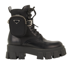 Prada Monolith Boots, Leather/Nylon, Black, UK3.5, 2*