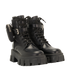 Prada Monolith Boots, &pound;350, Shoes, Black, Leather/Nylon, Side view