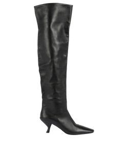 Prada Knee High Boots, Leather, Black, UK5, DB, 3*
