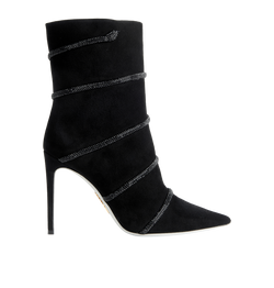 Rene Caovilla Cleo 105 Boots, Suede/Crystal, Black, UK 6, B/DB, 3*