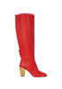 Salvatore Ferragamo Knee High Boots, £180, Shoes, Red, Leather, Front view