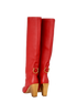 Salvatore Ferragamo Knee High Boots, £180, Shoes, Red, Leather, Back view