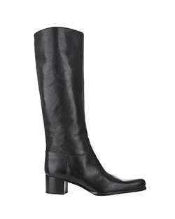 Sergio Rossi Knee High Boots, Leather, Black, UK 3.5