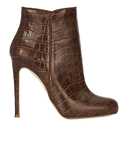 Stella McCartney Croc Printed Ankle Boots, Leather, Brown, 2.5, 2*