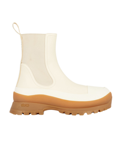 Stella McCartney Trace Eco Logo Chelsea Boots, Cream,UK8,3*,XY