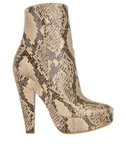 Stella McCartney Ankle Boots, Faux Snakeskin, Beige, UK4, B/DB, 2*