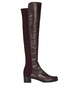 Stuart Weitzman 50 50 Boots, leather/neoprene, burgundy, 7, 5*, B, DB