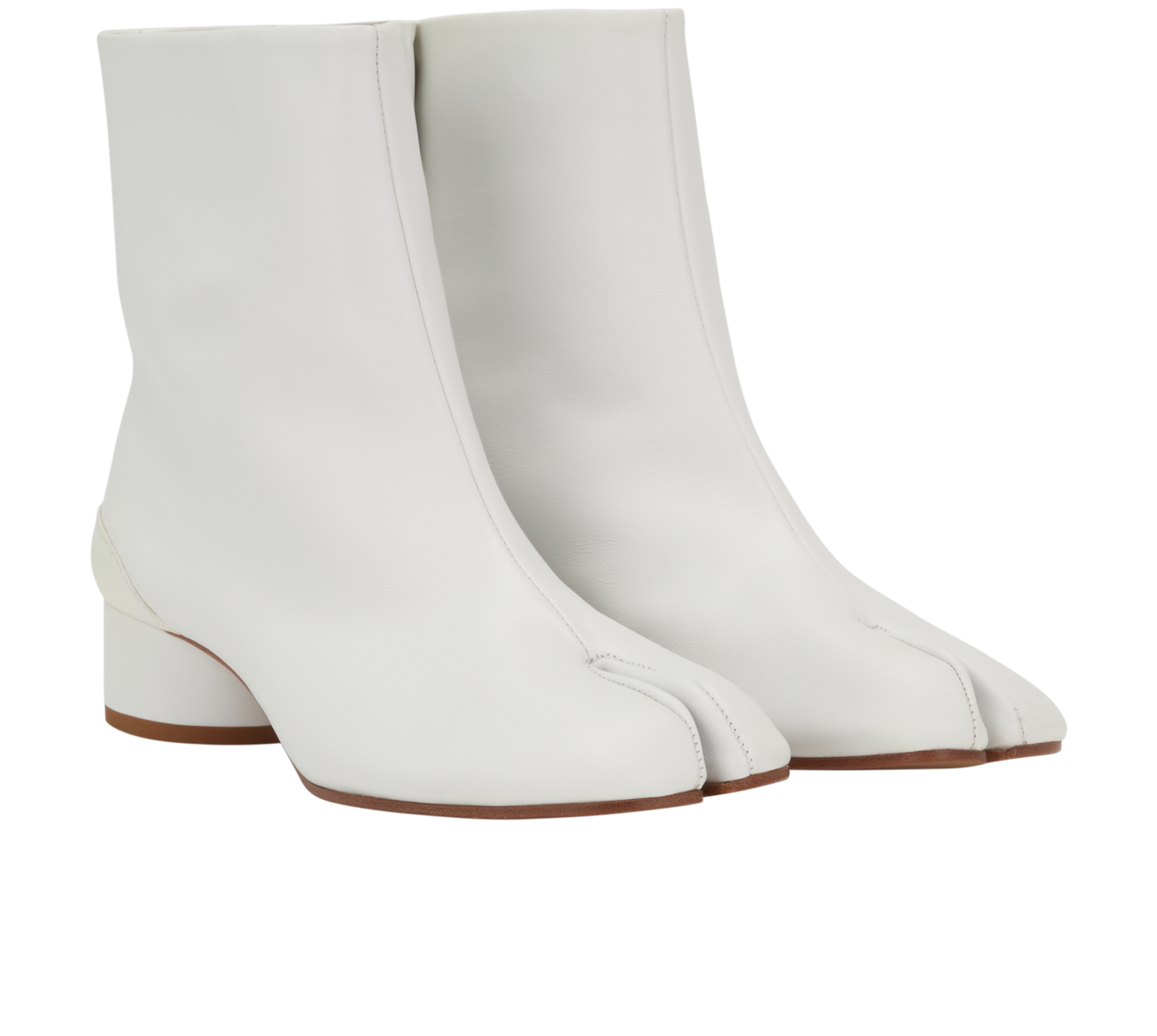 Maison Margiela Tabi Ankle Boots, &pound;320, Shoes, White, Leather, Side view