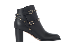 Valentino Rockstud Ankle Boots, Leather, Black, UK7.5, B/DB, 5*