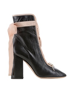 Valentino Ballerina Boots, Leather, Black/Beige, DB, B, UK 8