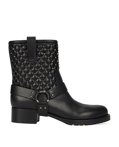 Valentino Quilted And Studded Boots, front view