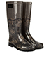 Valentino Floral Rain Boots, side view