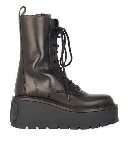 Valentino Unique Form Combat Boots, front view