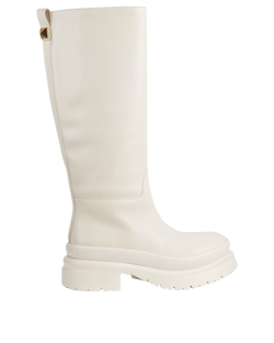 Valentino Knee High Boots, Leather, Cream, UK6.5, 3*
